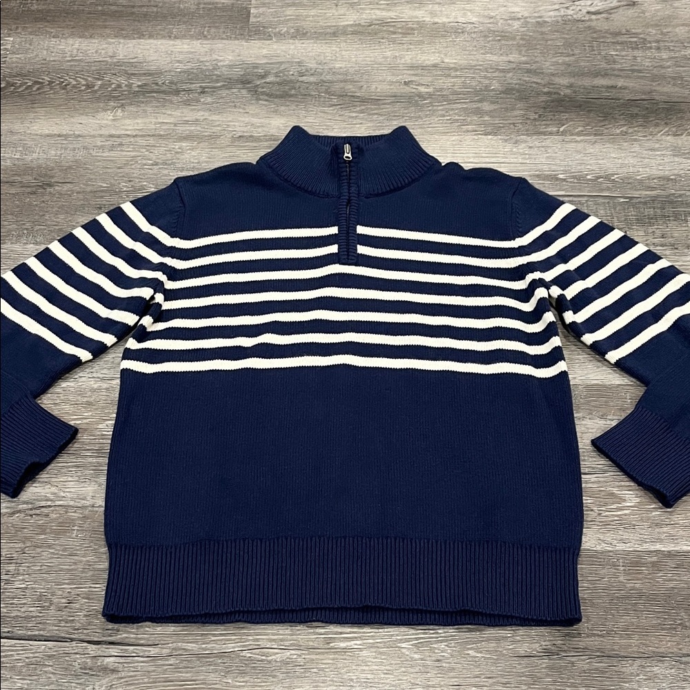 OshKosh B'gosh Navy and White Striped Turtleneck Sweater